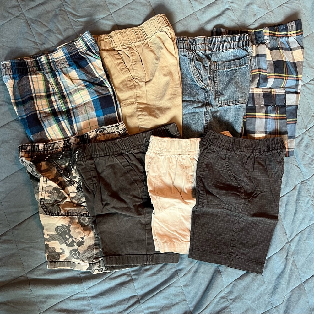 Kids Casual Shorts Collection - Plaid, Denim, and Solid Colors